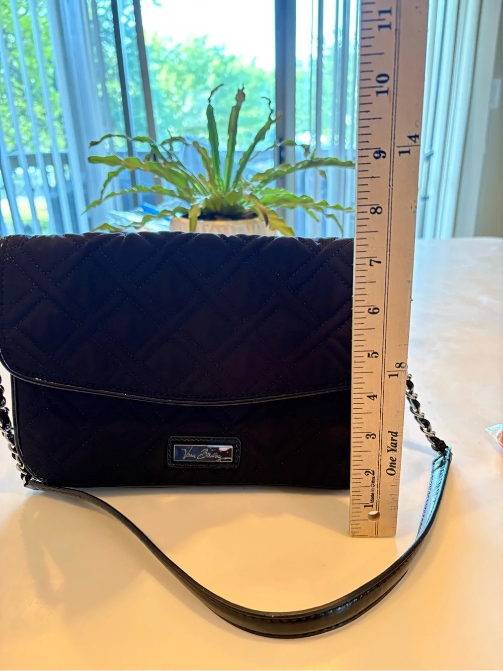 Vera Bradley Black Quilted Chain Strap Crossbody